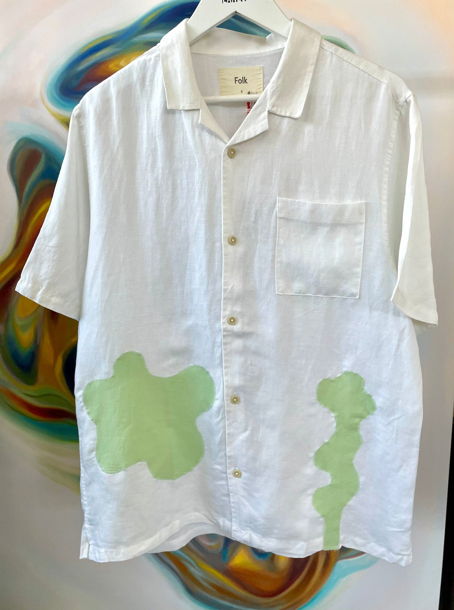 Classic Shirt with Appliqué in green