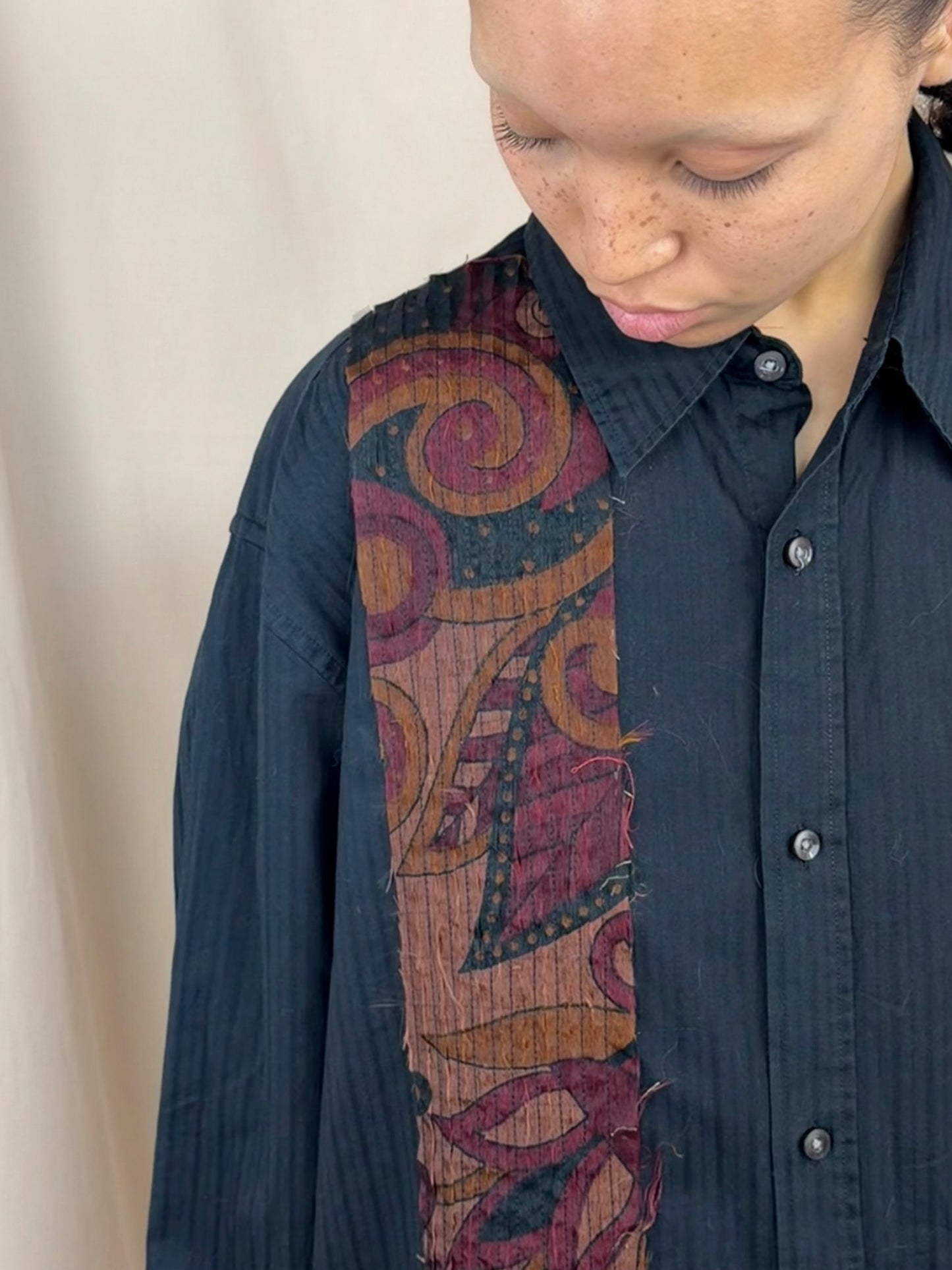 Pleat Fray Detail Shirt