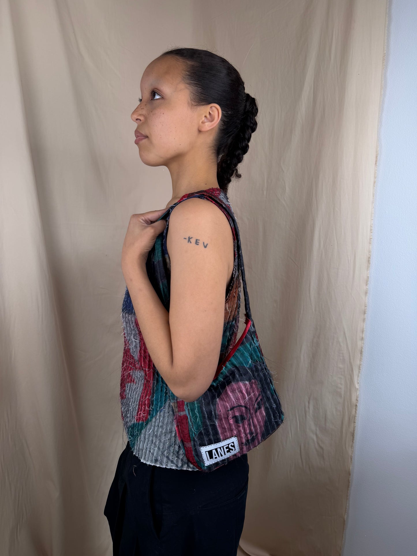 Lanes Pleat Fray Bag
