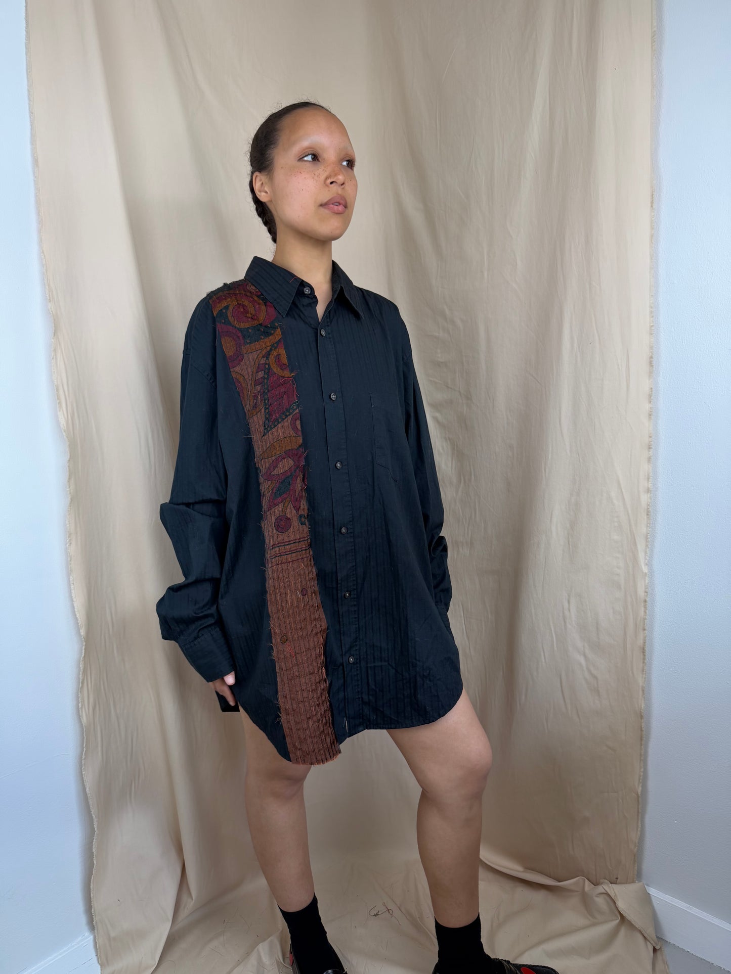 Pleat Fray Detail Shirt