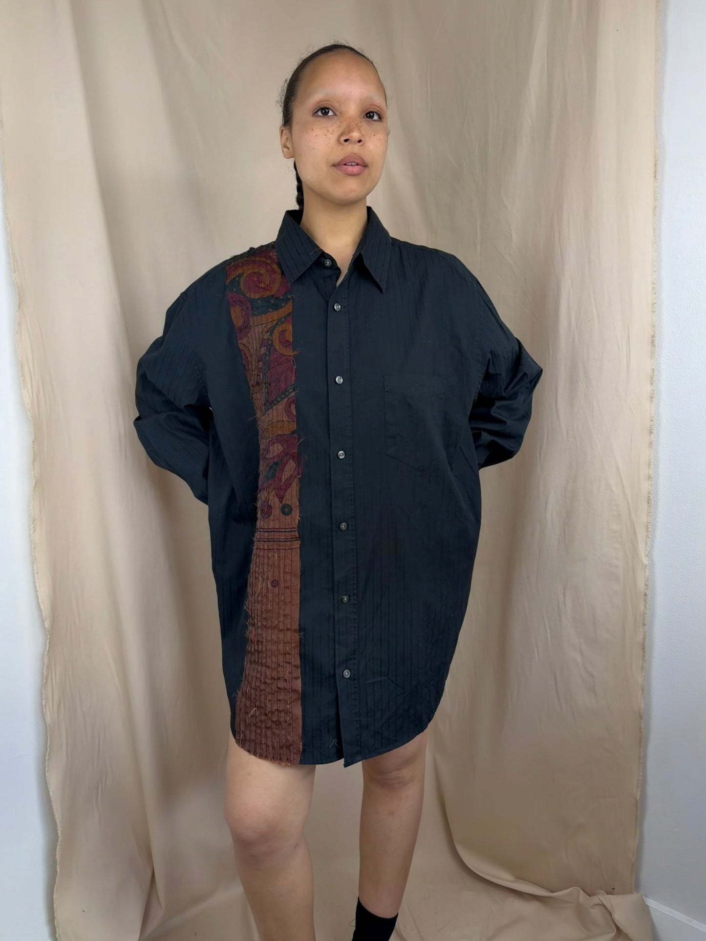 Pleat Fray Detail Shirt