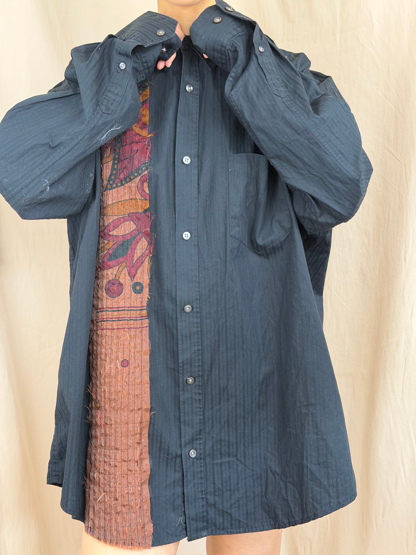 Pleat Fray Detail Shirt