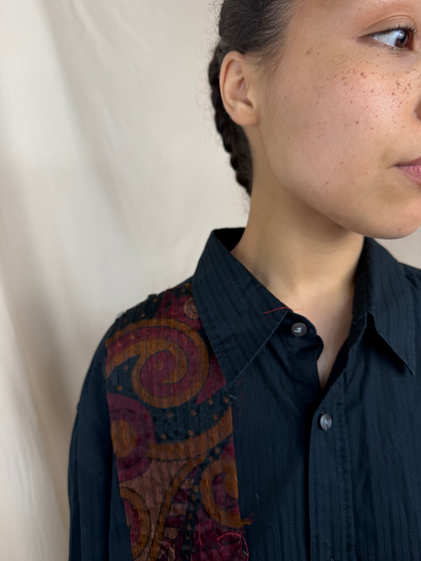 Pleat Fray Detail Shirt