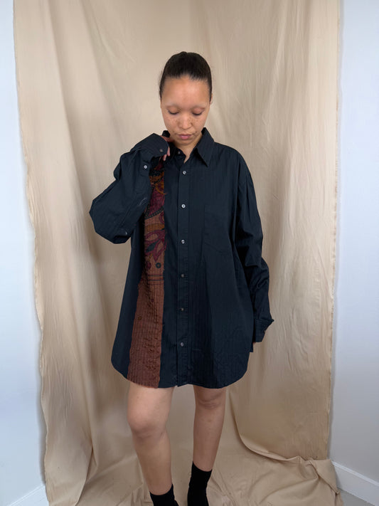 Pleat Fray Detail Shirt