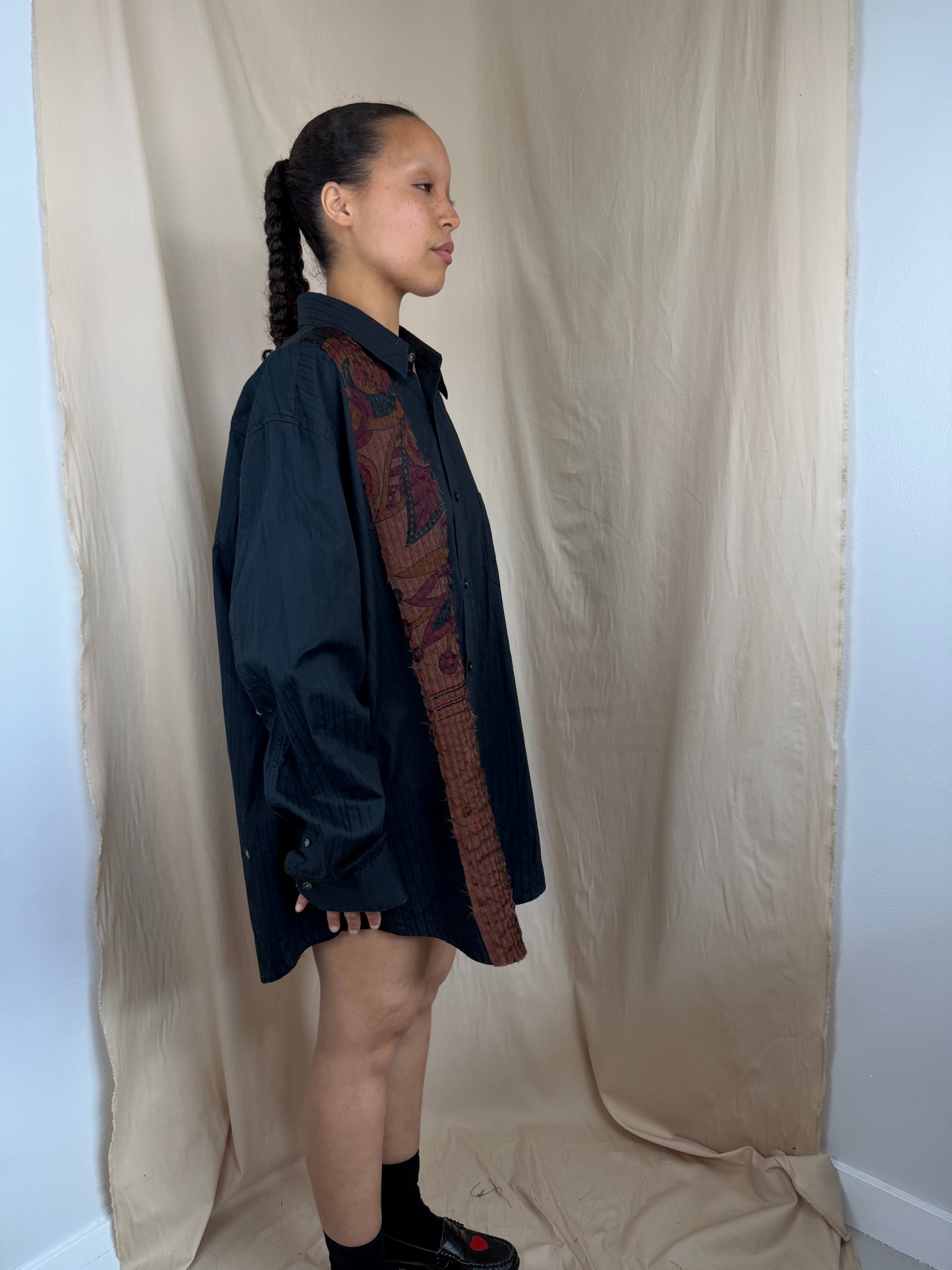 Pleat Fray Detail Shirt