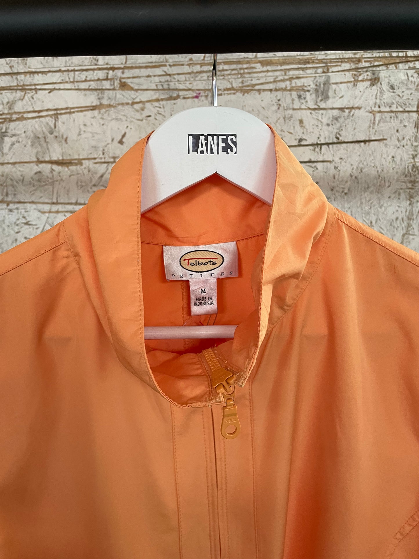 Vintage Orange Windbreaker Jacket with Appliqué Design