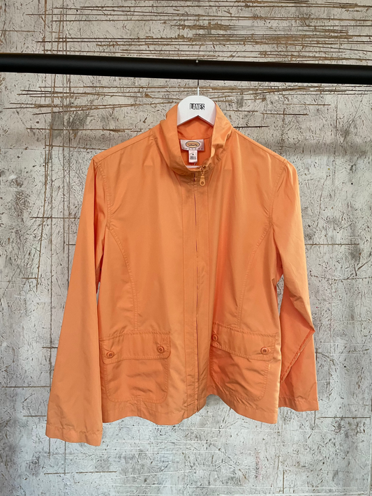 Vintage Orange Windbreaker Jacket with Appliqué Design