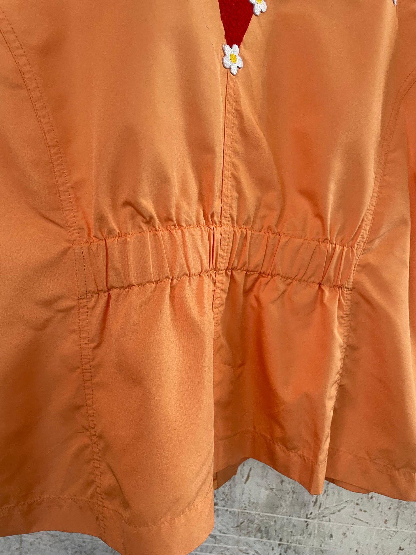 Vintage Orange Windbreaker Jacket with Appliqué Design