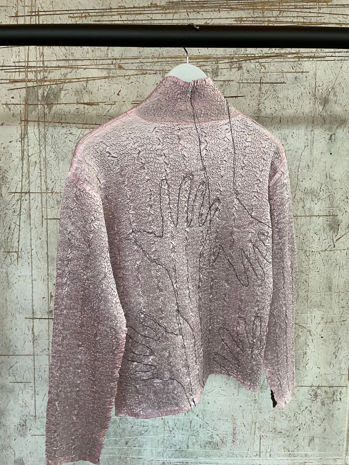 Crinkle Jacket with Embroidery
