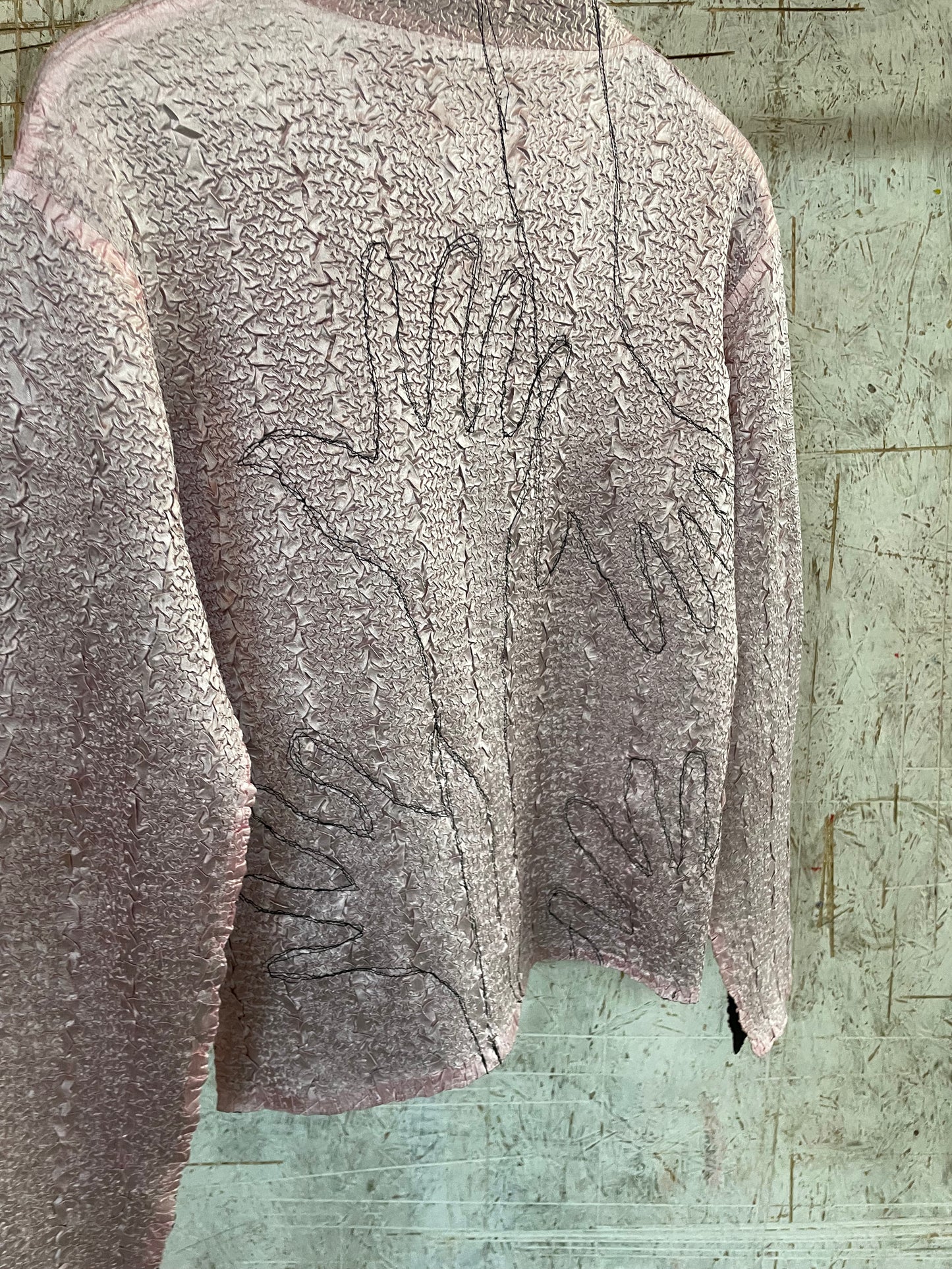Crinkle Jacket with Embroidery