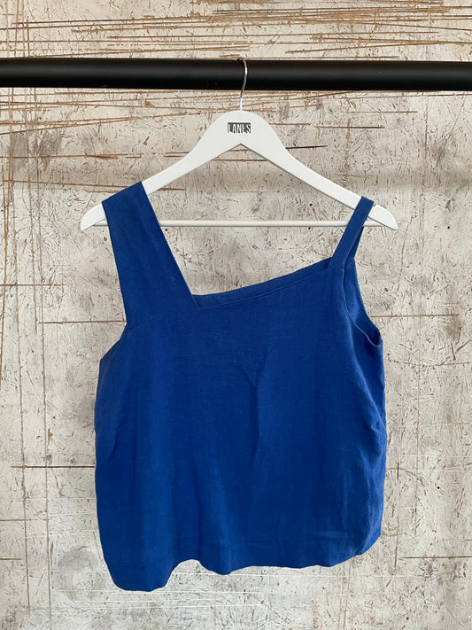 Handmade Cobalt Linen Top