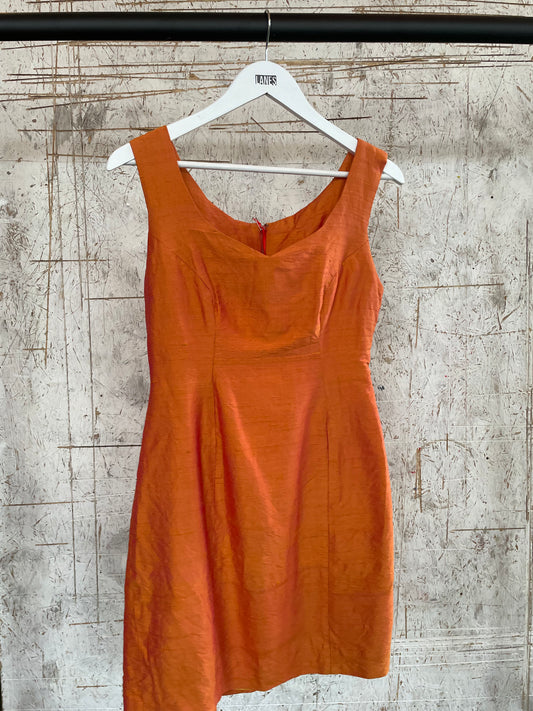 Orange Silk 60s Dress