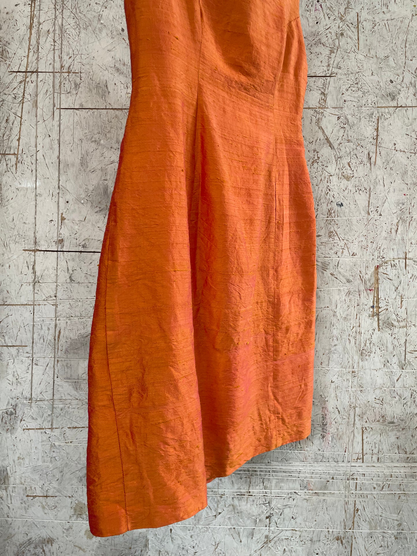 Orange Silk 60s Dress