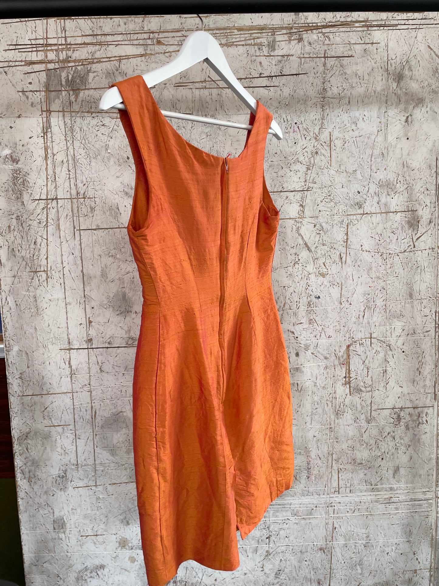 Orange Silk 60s Dress