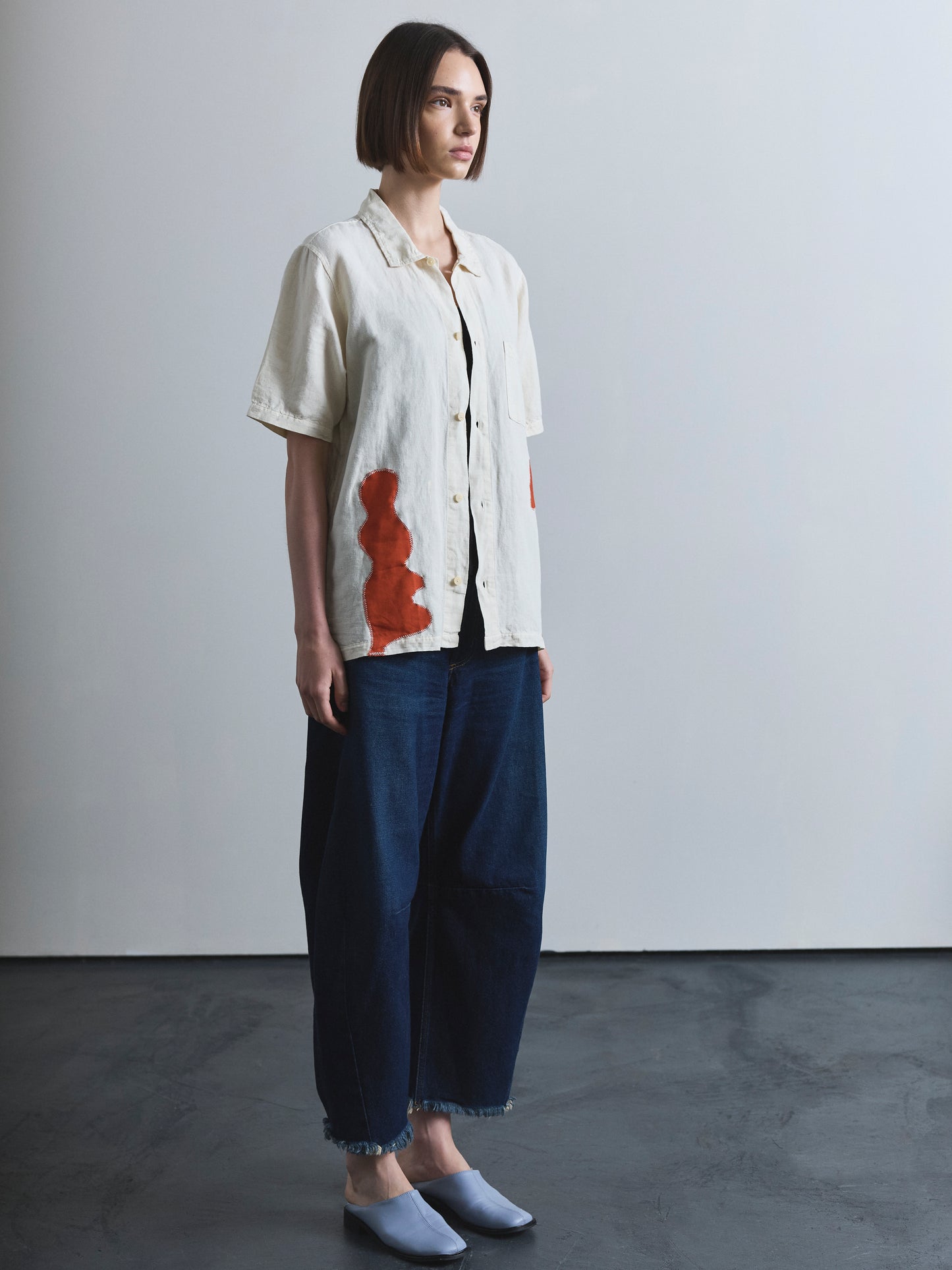 Linen Shirt with Appliqué