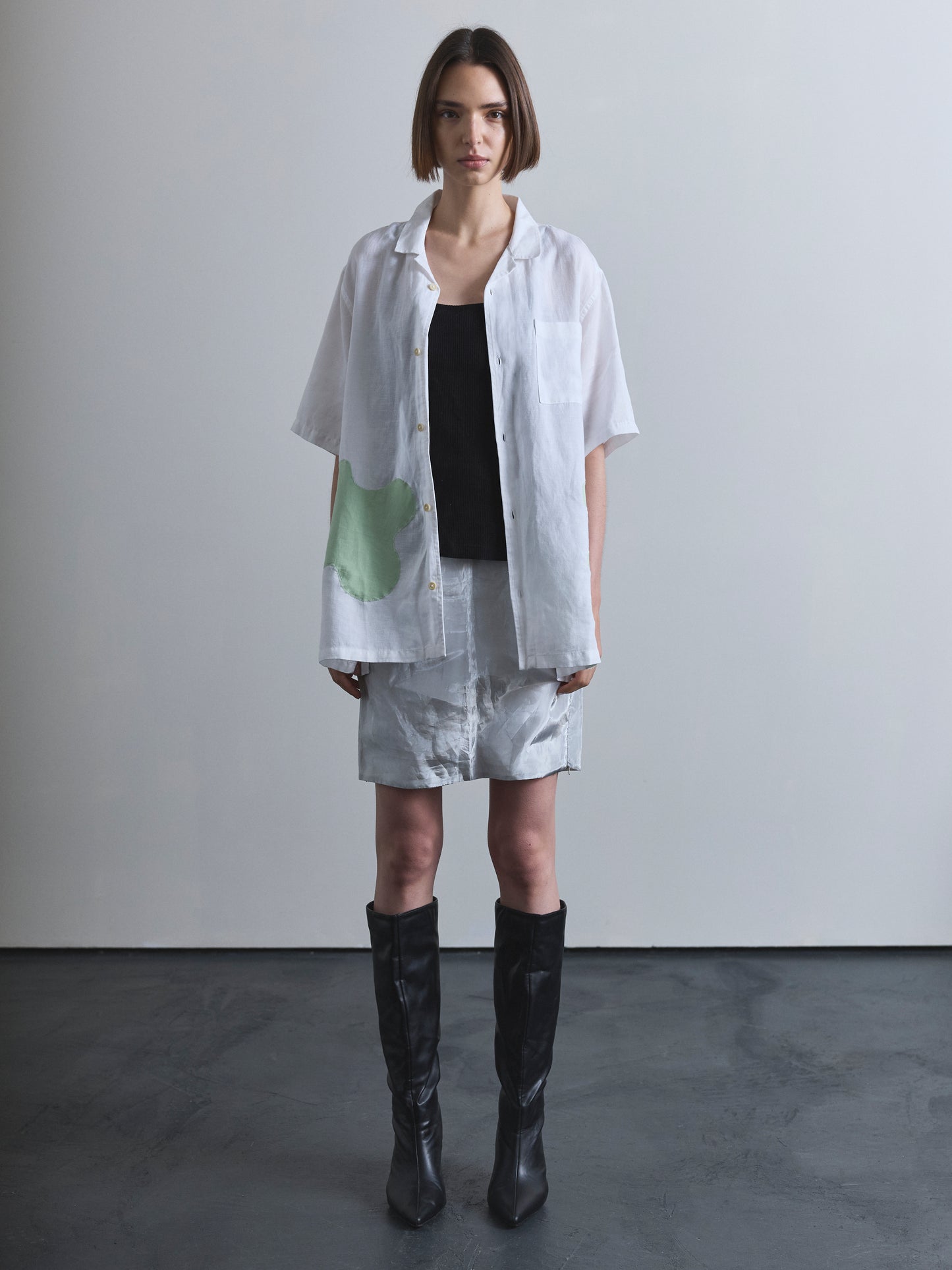Classic Shirt with Appliqué in green