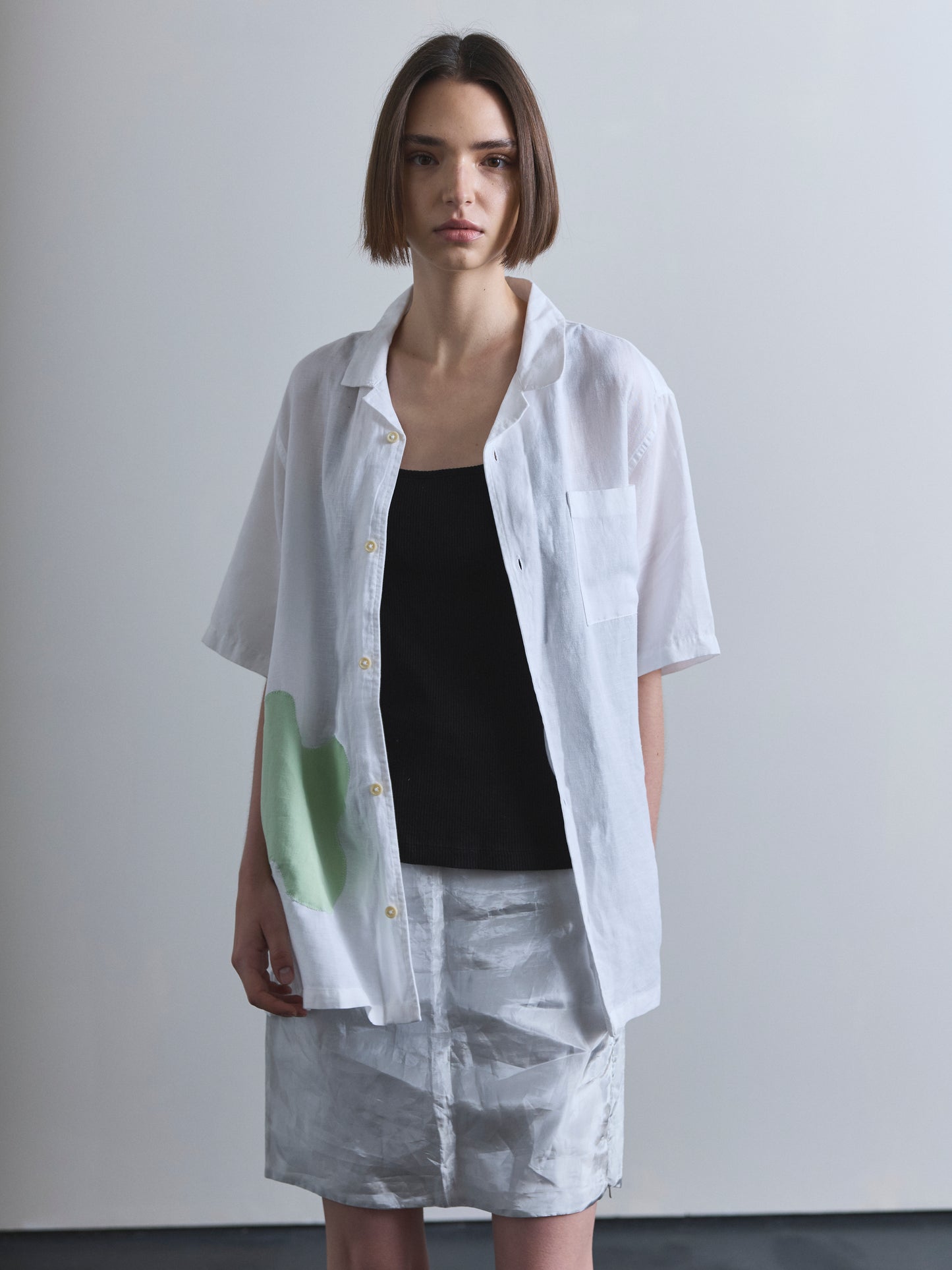 Classic Shirt with Appliqué in green