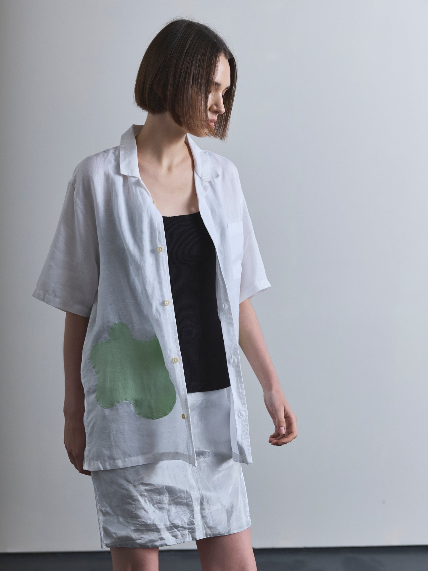 Classic Shirt with Appliqué in green