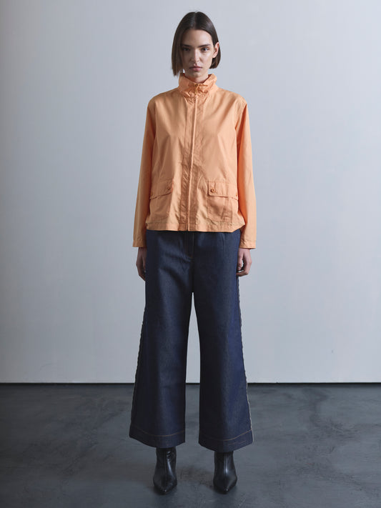 Vintage Orange Windbreaker Jacket with Appliqué Design