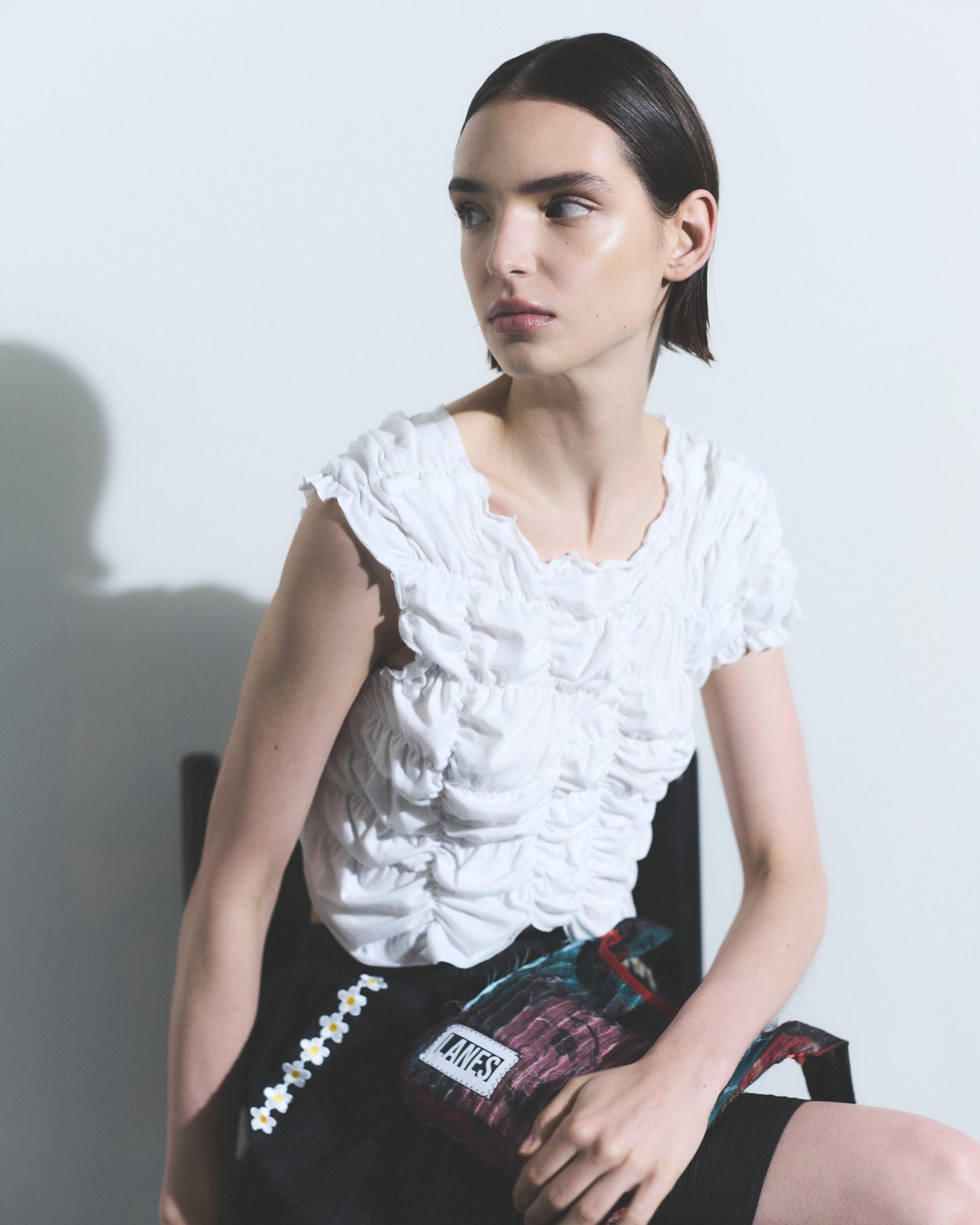 Lanes Pleat Fray Bag