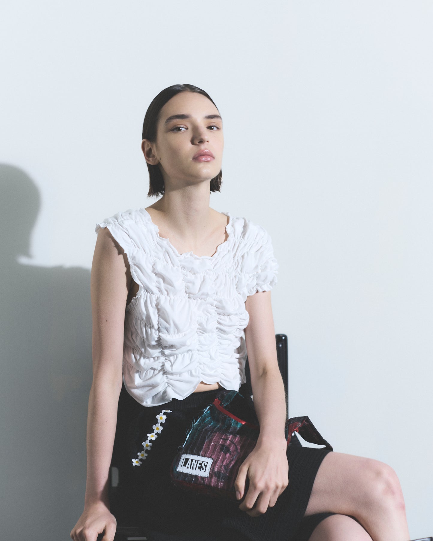 Lanes Pleat Fray Bag