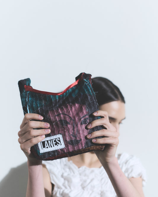 Lanes Pleat Fray Bag