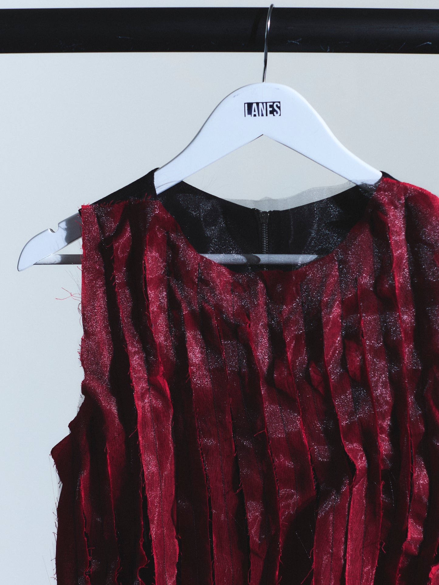 Pleat Fray Dress - Black
