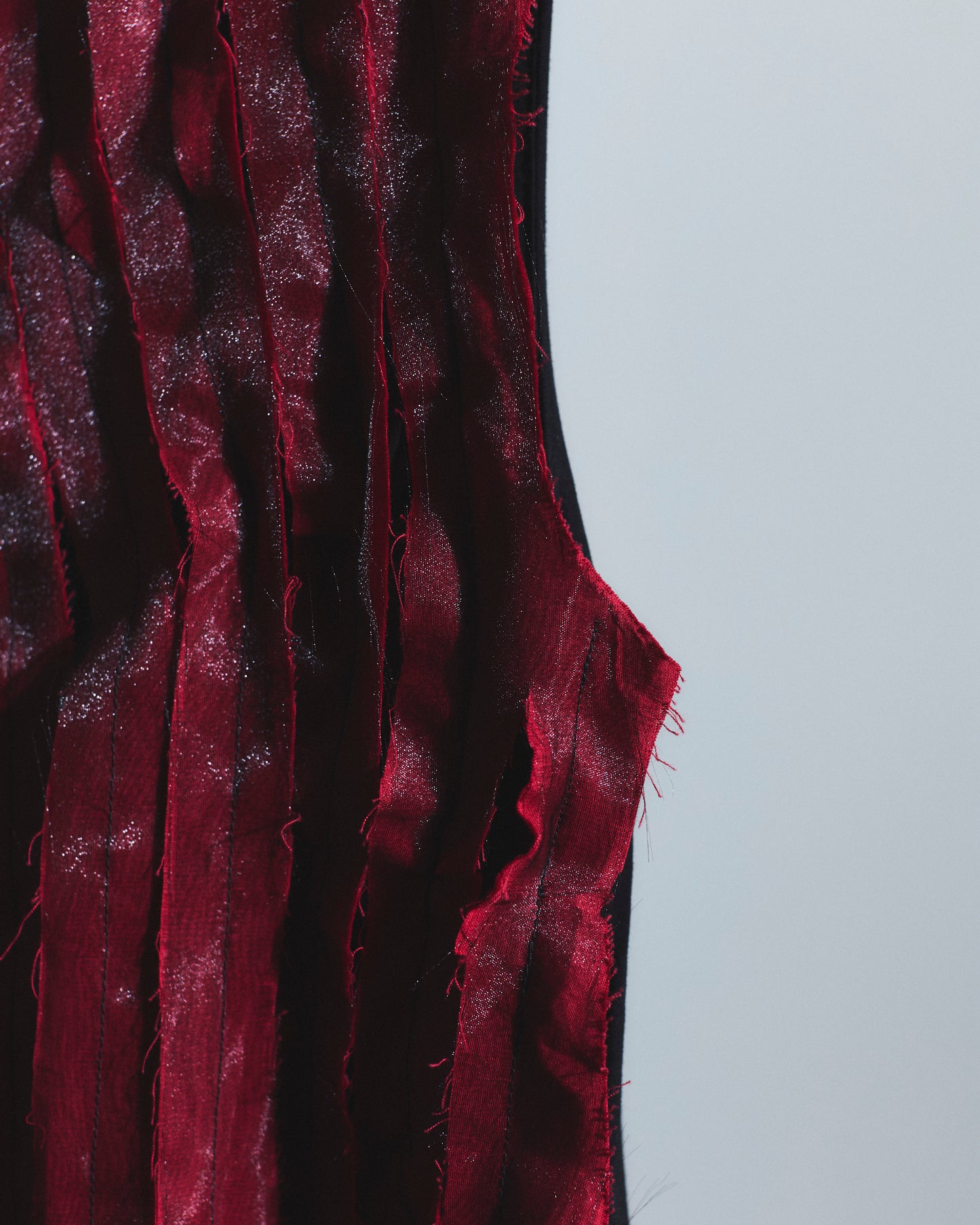 Pleat Fray Dress - Black