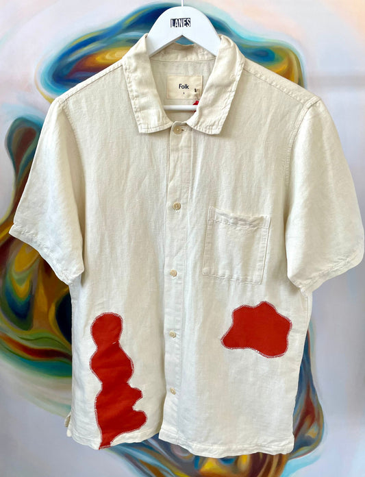 SS linen Shirt with Appliqué
