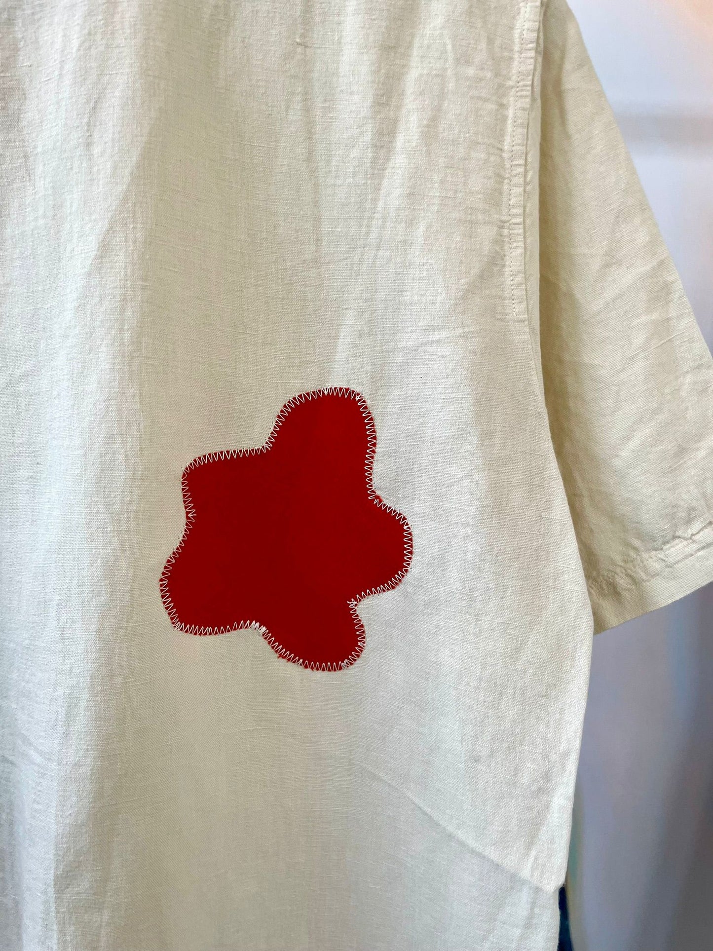SS linen Shirt with Appliqué