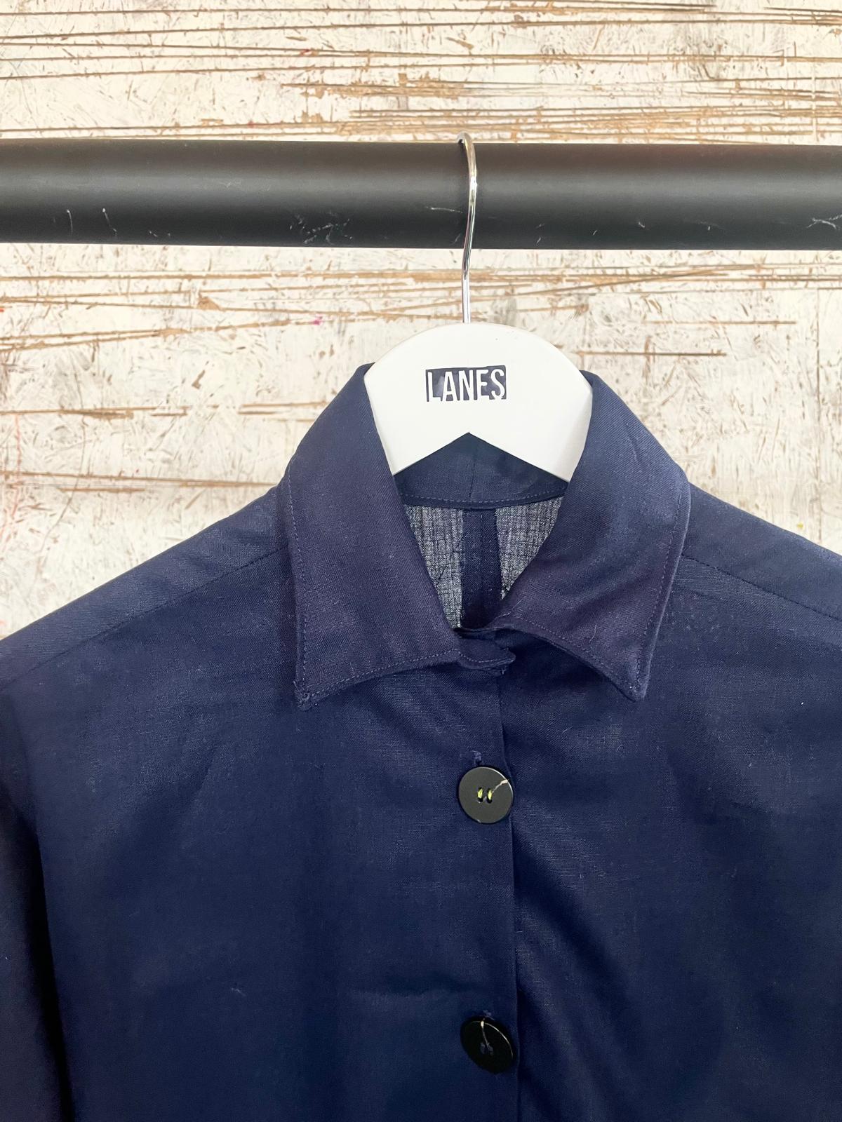 Handmade Navy Shirt with Embroidery